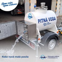OVAK pořídil nový malý cisternový přívěs pro zajištění náhradního zásobování vodou